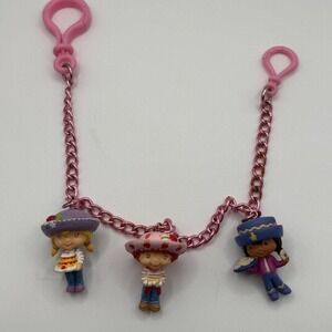 Vintage Strawberry Shortcake Angel Cake Orange Blossom Charm Chain Pink 13 Inch